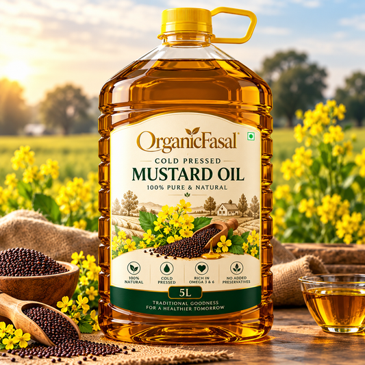 OrganicFasal Premium Cold Pressed Mustard Oil – 5 Litre